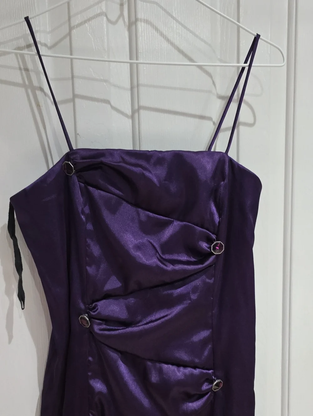 Let’s Satin NWT Purple Slip  Dress Size M Made In USA - Picture 3 of 10